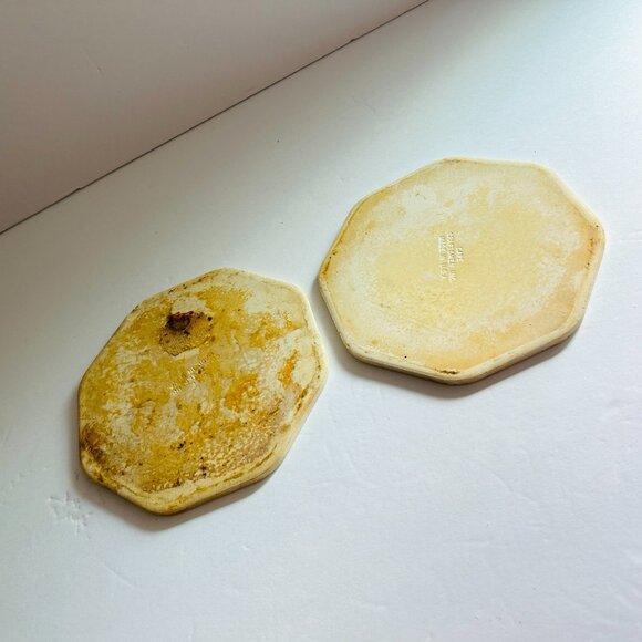 Vintage Cape Craftsmen Tile Trivet Lot of 2 Rooster Strawberries Farmhouse Decor - Picture 5 of 6